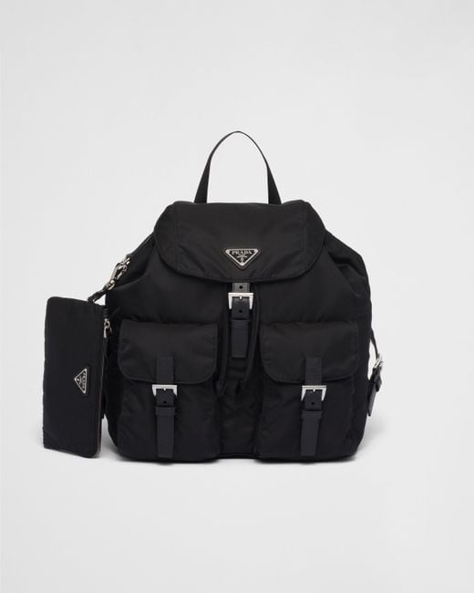 Prada Black Re-Nylon Medium Backpack With Pouch