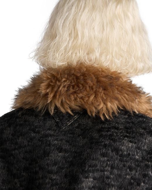 Prada Black Single-Breasted Double Tweed Jacket