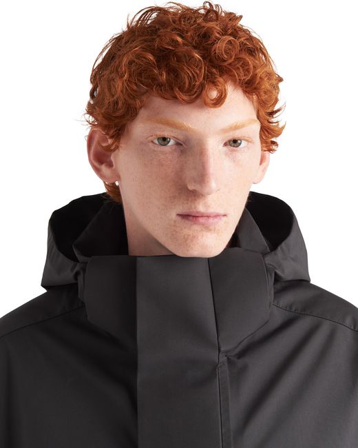 Prada Black Recycled Technical Fabric Raincoat for men