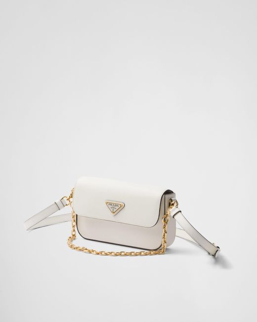 Prada White Mini Bag Aus Saffiano-Leder