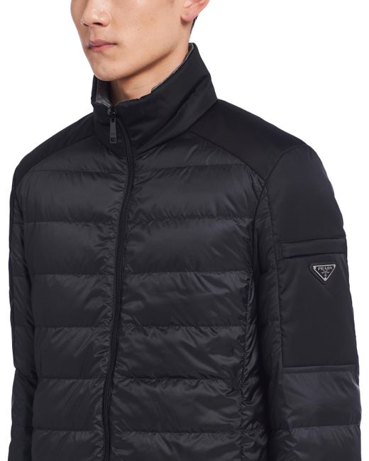 Prada Multicolor Cropped Technical Fabric Down Jacket for men