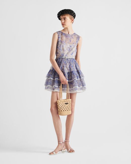 Prada Blue Nylonette Mini-Dress