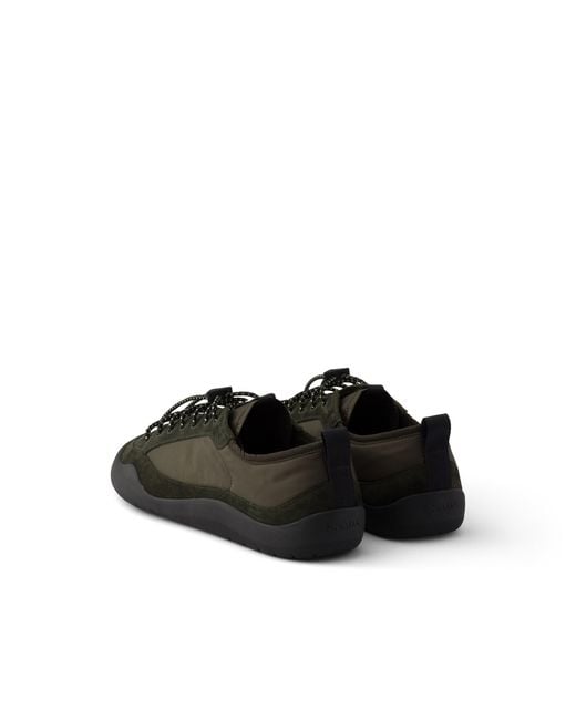 Prada Black Speedrock Re-Nylon And Suede Sneakers, Selva for men