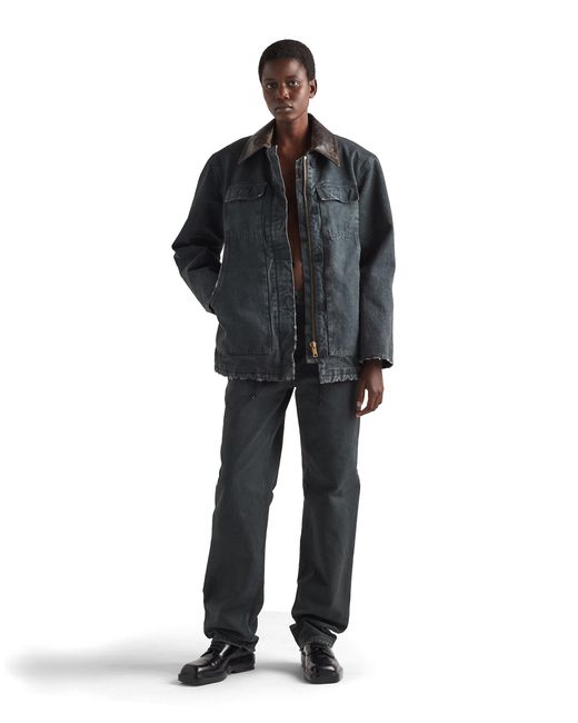 Prada Black Canvas Trucker Jacket
