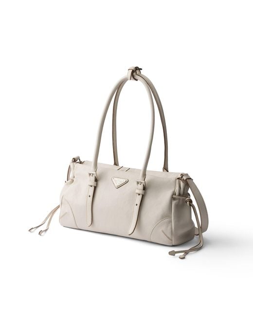 Prada Natural Karin Medium Antiqued Leather Tote Bag