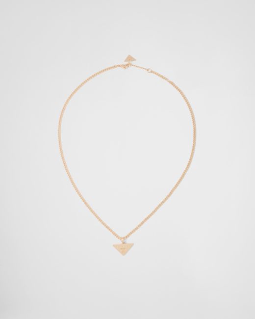 Prada White Eternal Halskette Mit Anhänger Aus Gelbgold