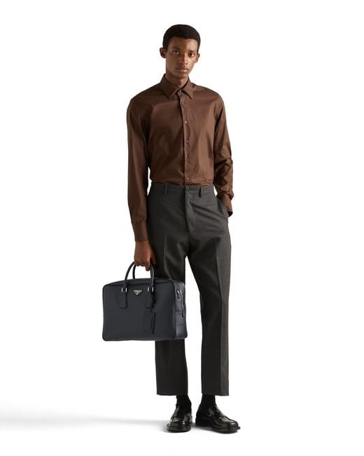 Prada Black Saffiano Leather Work Bag for men