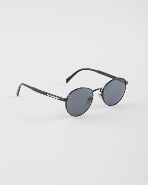 Prada Blue Sunglasses With The Iconic Metal Plaque for men