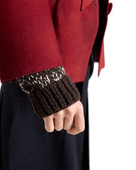 Prada Brown Wool Crew-Neck Sweater With Pendants