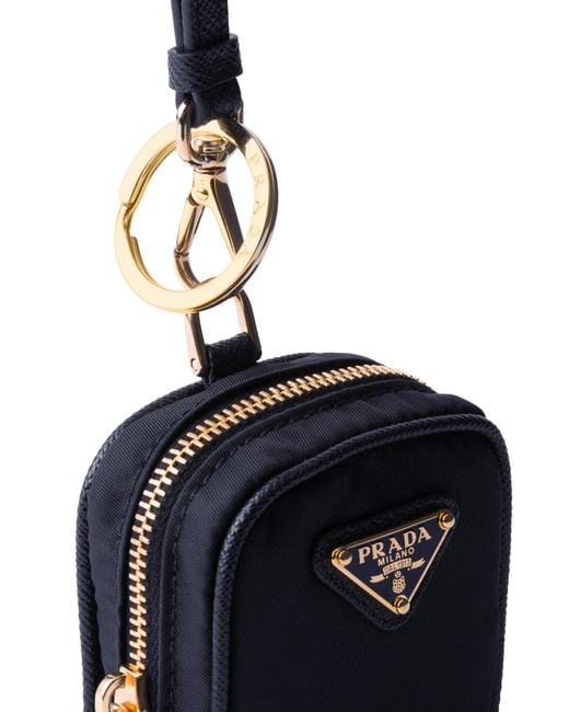 Prada Blue Re-Edition 1978 Re-Nylon Mini-Pouch With Keychain
