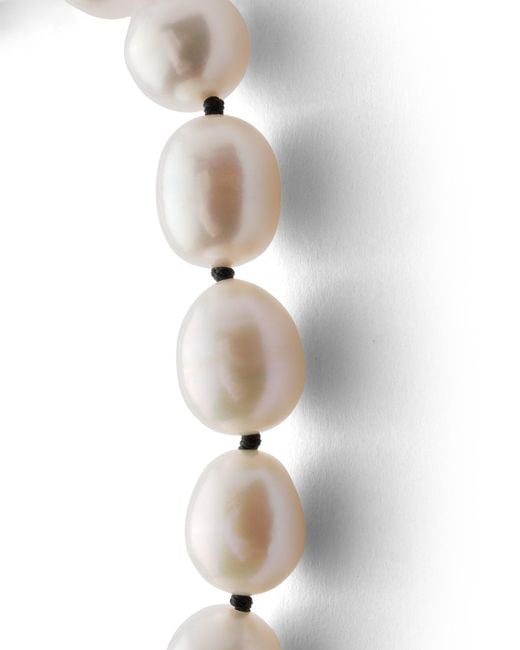 Prada White Metal Bracelet With Pearls, Steel/Pearl