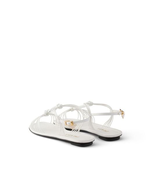 Prada White Patent Leather Sandals