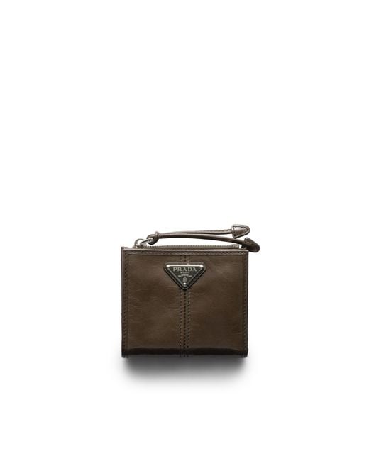 Prada White Small Leather Wallet for men