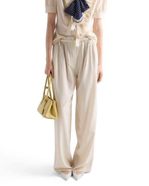 Prada Natural Silk Marocain Pants
