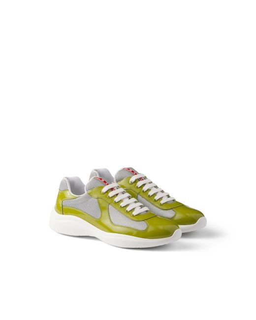 Zapatillas America's Cup De Charol Y Tejido Técnico, Hombre, Talla 5 Prada de hombre de color Green