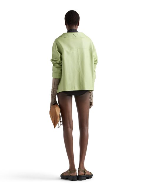 Prada Green Nappa Leather Jacket