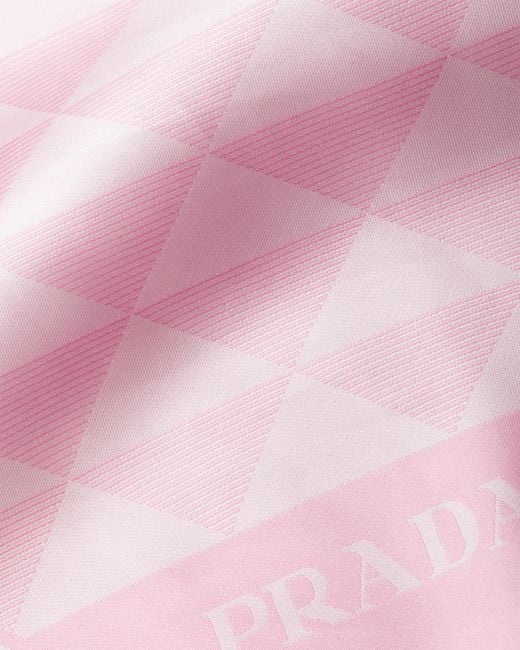 Prada Pink Printed Silk Scarf