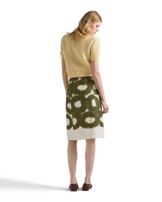Prada Green Printed Canvas Skirt