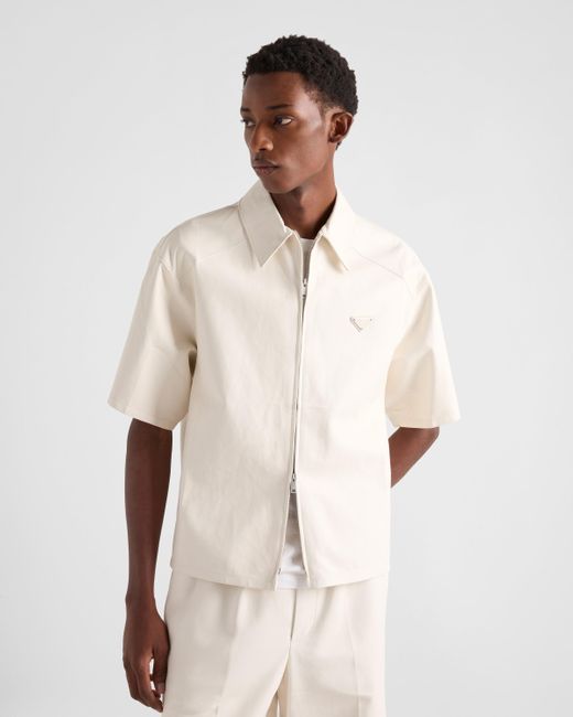 Prada Hemd Aus Nappa-Leder in Natural für Herren