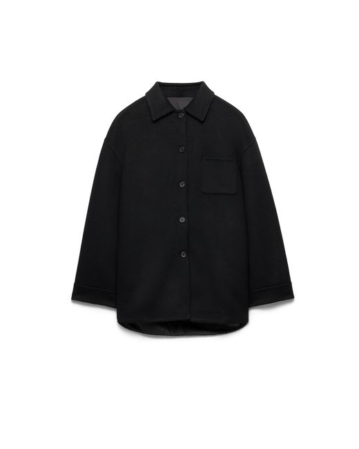 Prada Black Reversible Double Cashwool And Re-Nylon Caban Jacket, Ebony