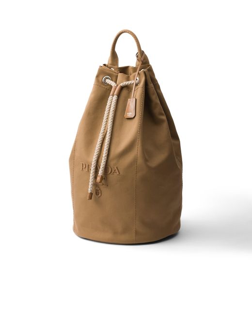 Prada Natural Canvas Drawstring Duffle Bag for men