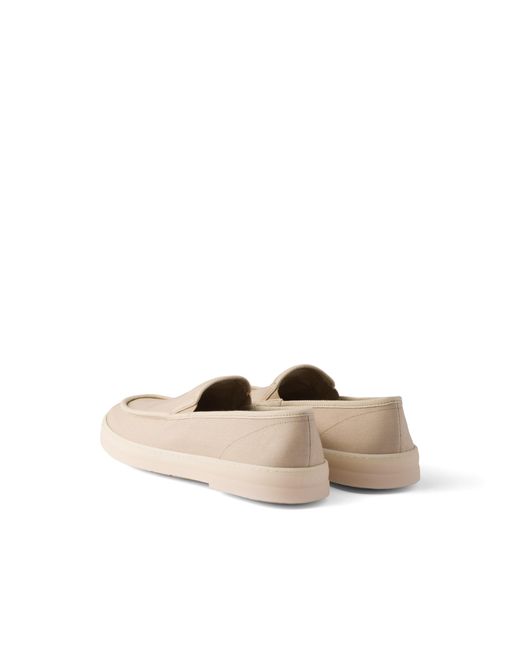 Prada White Fabric Loafers, Size 6 for men