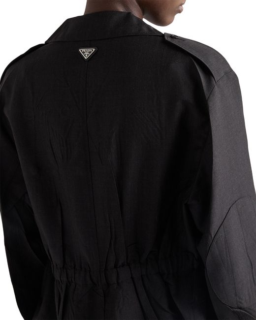 Prada Black Garment-Dyed Kid Mohair Jacket