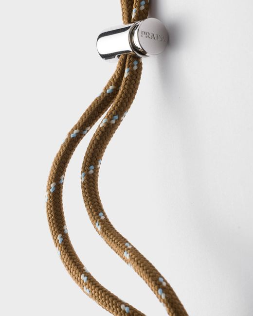 Porte-Cartes Speedrock En Re-Nylon Et Cuir Avec Bandoulière Prada pour homme en coloris White