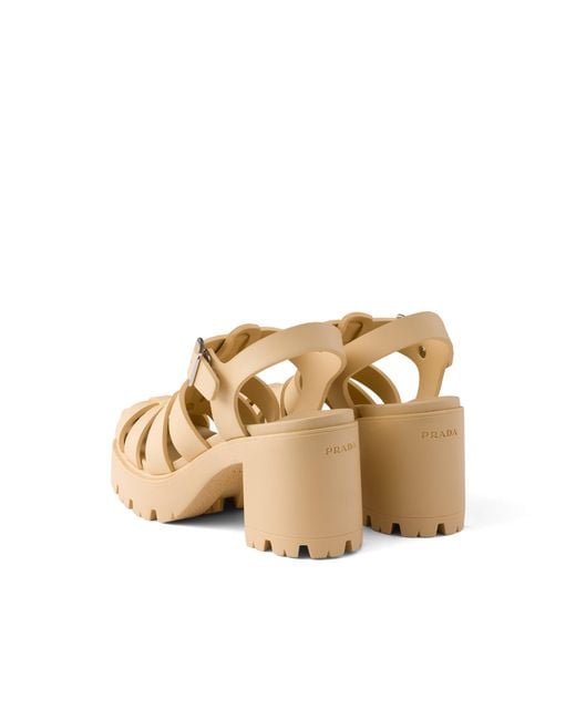 Prada Natural Rubber Platform Sandals