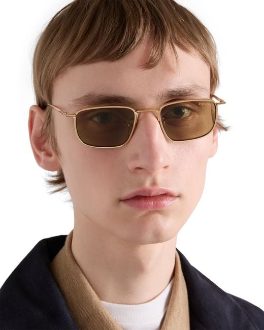 Prada Natural Sunglasses With Logo for men