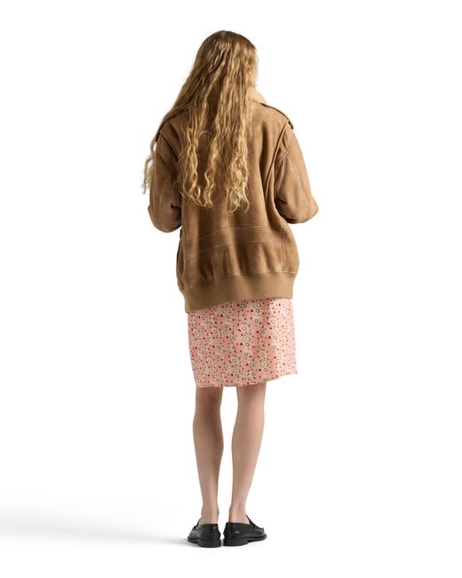 Prada Natural Shearling Bomber Jacket