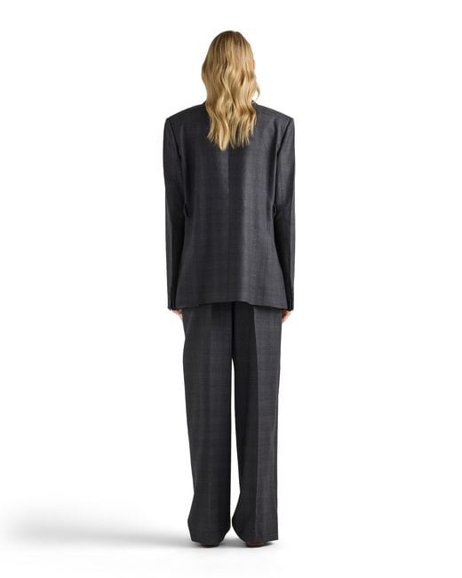 Prada Black Checked Wool Pants
