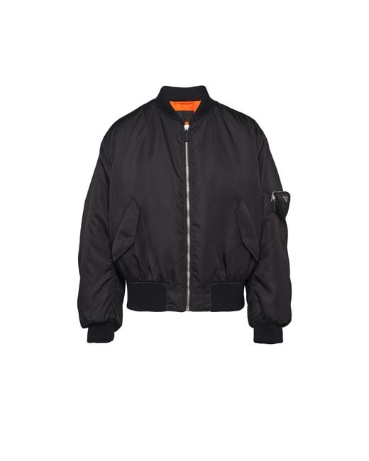 Prada Blue Re-Nylon Bomber Jacket for men