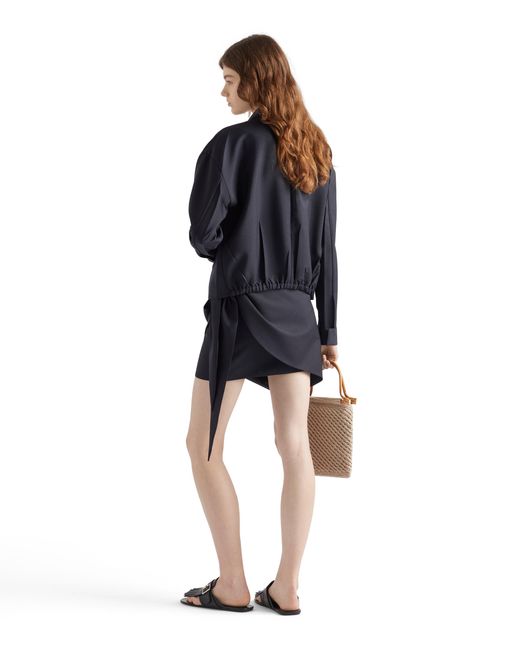 Prada Blue Kid Mohair Blouson Jacket