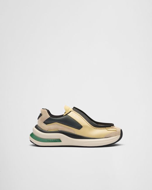 PRADA＊Systeme sneakers bike fabric & suede スニーカー＊送込 Prada Systeme brushed leather sneakers with bike fabric and