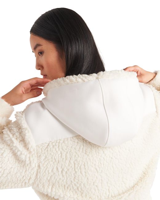 Prada Natural Cropped Double Fleece Jacket