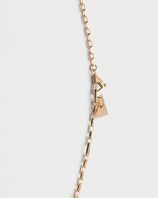 Prada White Eternal Gold Halskette Mit Anhänger Aus Gelbgold Mit Diamanten