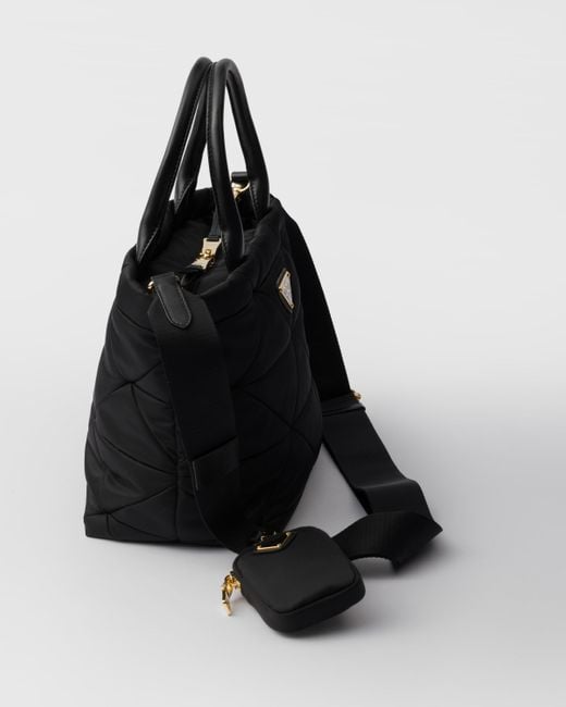 Prada Black Small Padded Re-Nylon Tote