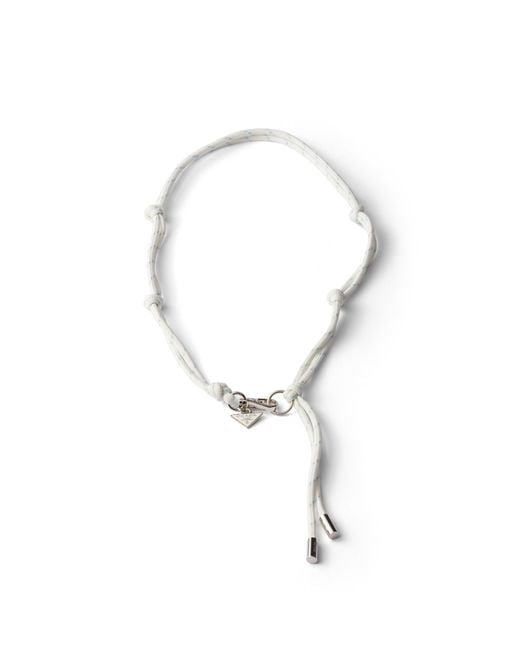 Prada White Cord Necklace for men