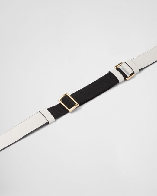 Prada White Leather Belt