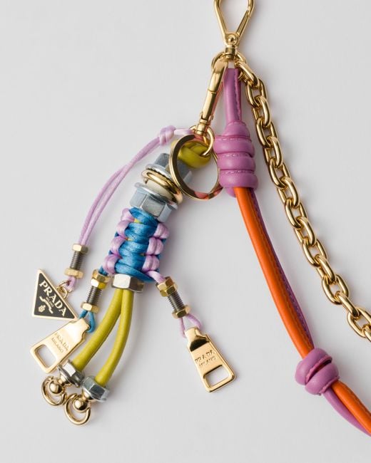 Ciondolo Da Borsa Pop Strings di Prada in Metallic
