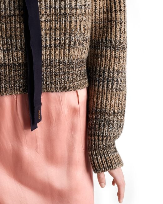 Prada Natural Wool And Cashmere Crew-Neck Sweater