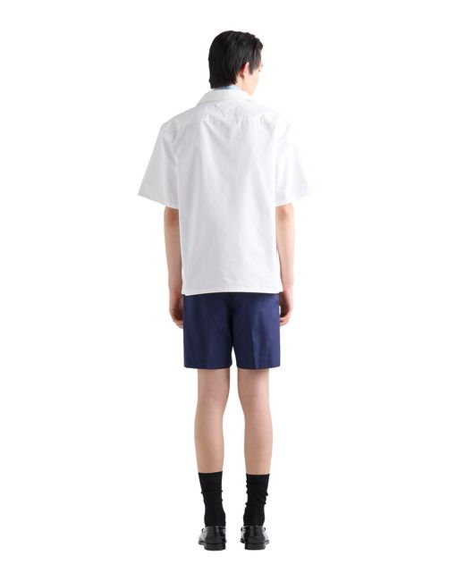 Prada Blue Cotton Bermudas for men