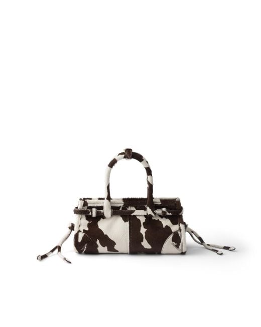 Prada Natural Bonnie Mini Printed Leather Handbag
