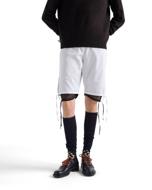 Prada White Poplin Bermudas