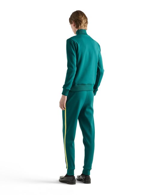 Prada Green Technical Fabric Turtleneck Sweatshirt for men