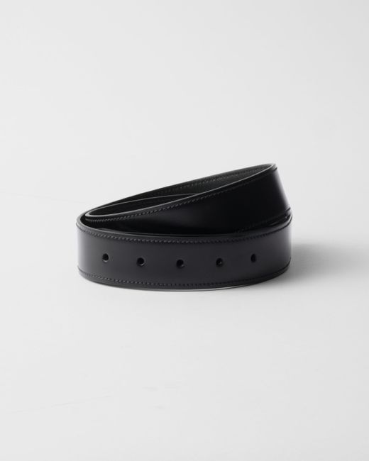 Ceinture En Cuir Prada pour homme en coloris Black