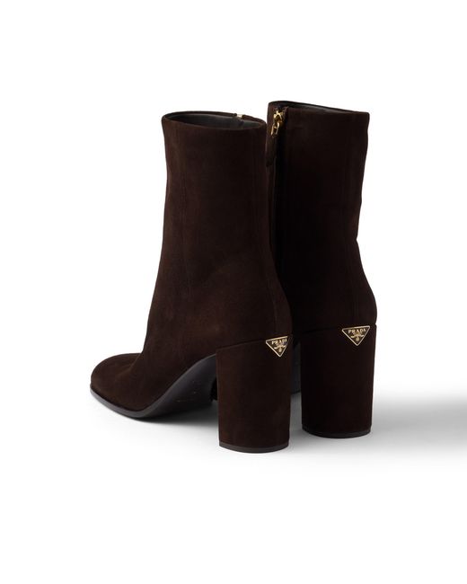Prada Black Suede Booties