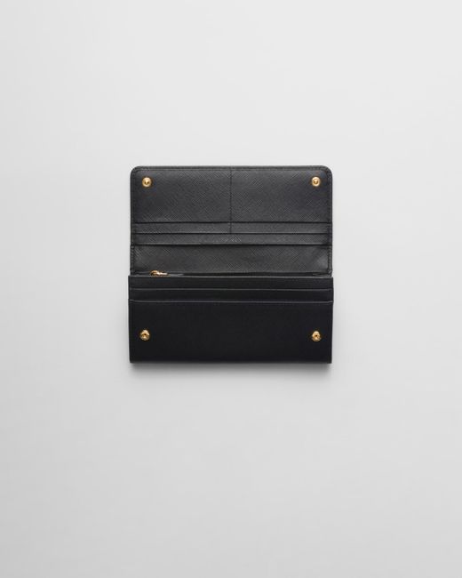 Prada White Large Saffiano Leather Wallet