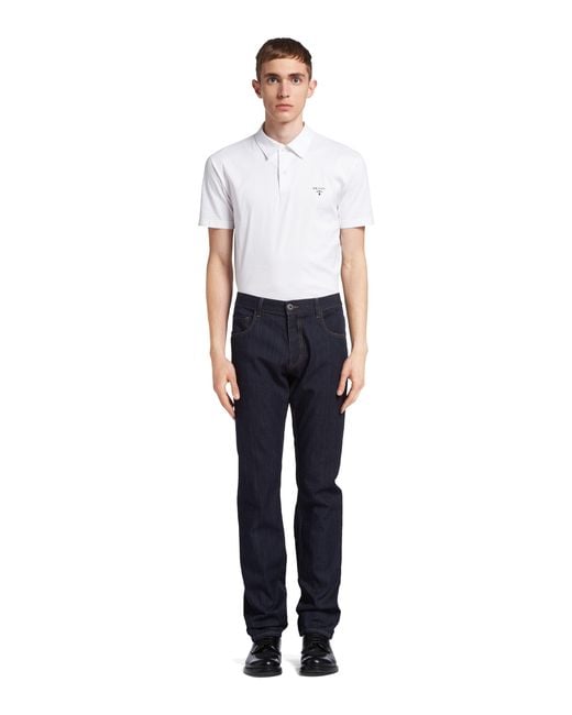 Prada Blue Stretch-Denim Jeans for men